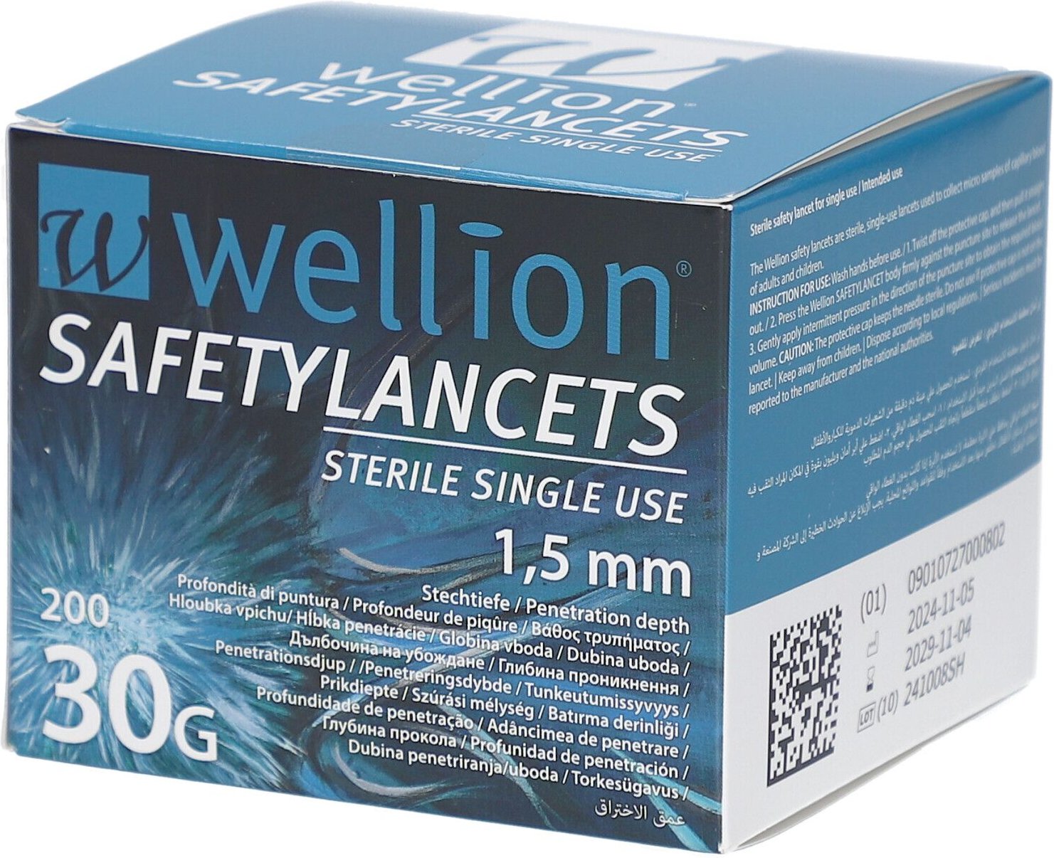 Wellion Safetylancets 30 G Sicherheitseinmallanz. 200 St Lanzetten