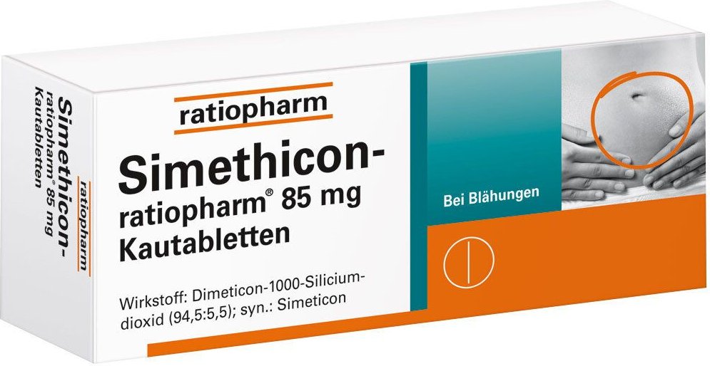 Simethicon ratiopharm 85 mg Kautabletten