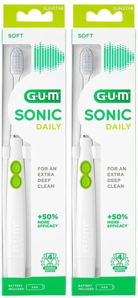 GUM Sonic Daily ZB Weiss x2 2x1 St Zahnbürste