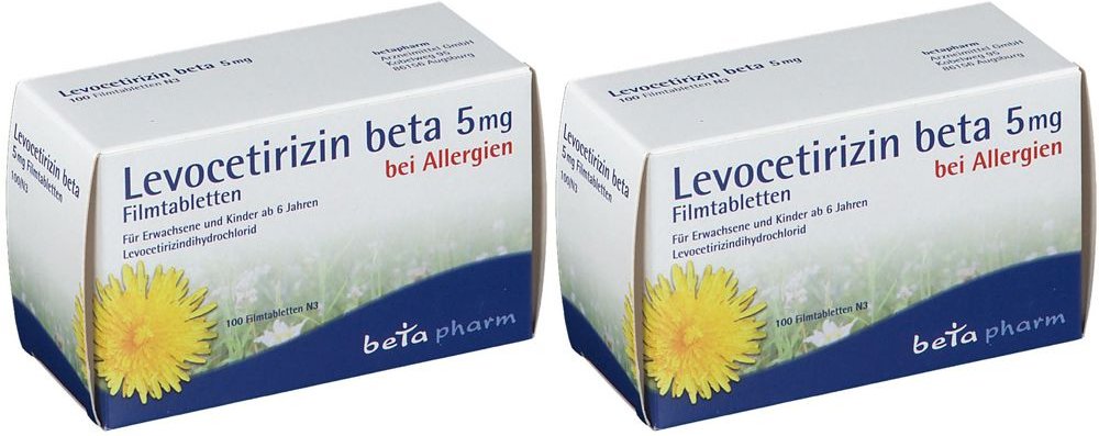 Levocetirizin Beta 5MG Doppelpack 2x100 St Filmtabletten