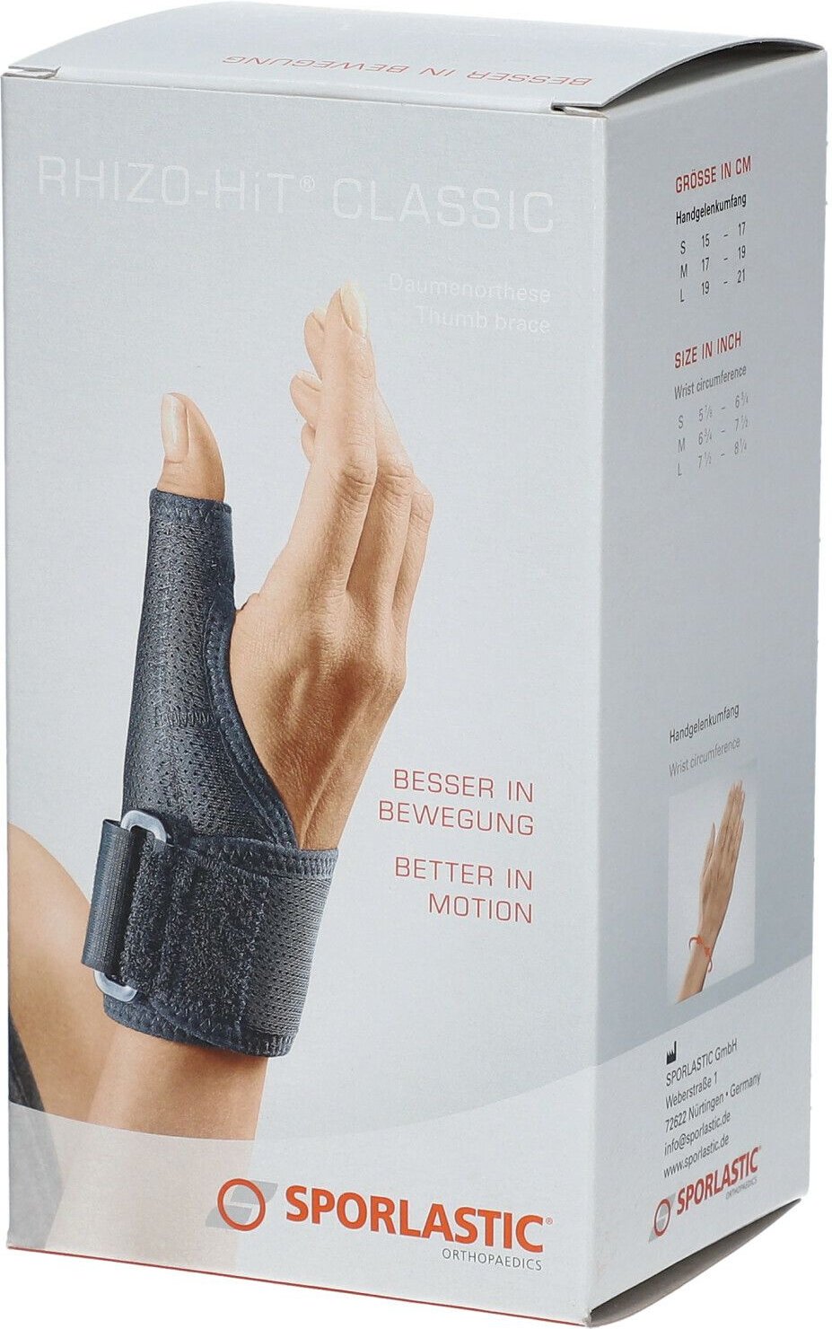 Rhizo-Hit Classic Daumenorthese Gr.M schwarz 07605 1 St Bandage(s)