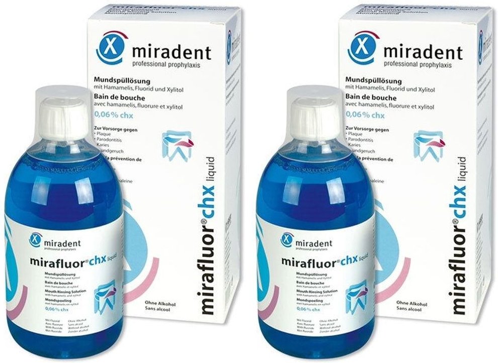 Miradent Mundspüllösung mirafluor CHX 0,06% 2x 2x500 ml Lösung