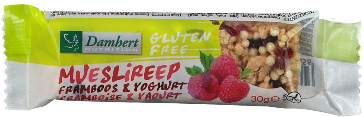 Damhert Glutenvrije Mueslireep Framboos & Yoghurt 30 g Riegel
