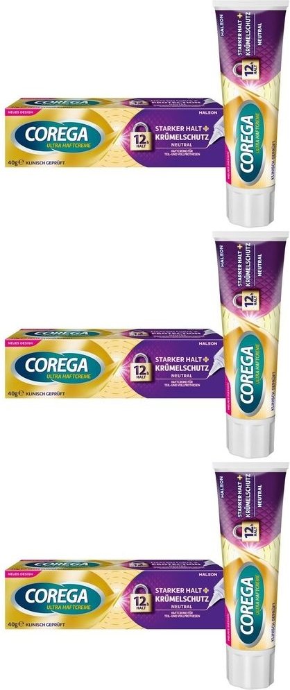 Corega Ultra Haftcre Neutr x3 3x40 g Creme