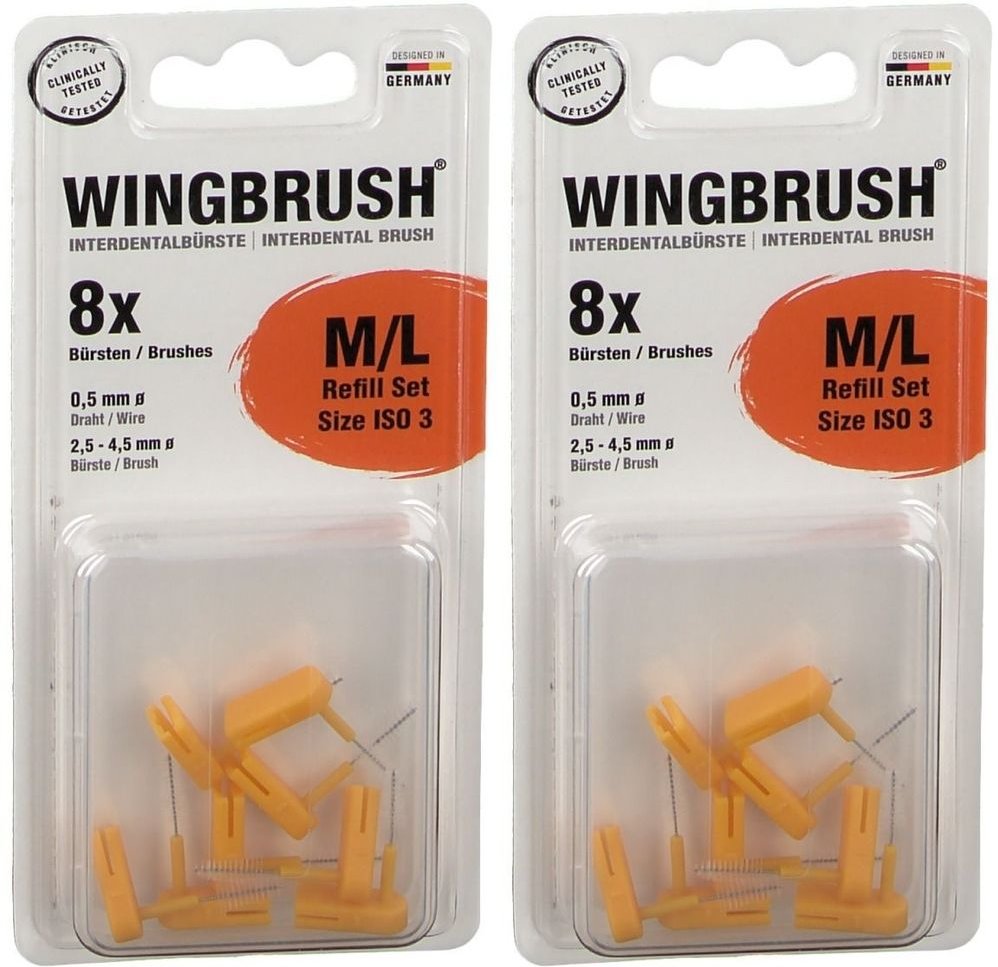 Wingbrush REF SET INT 3M/L x2 2x8 St Zahnbürste