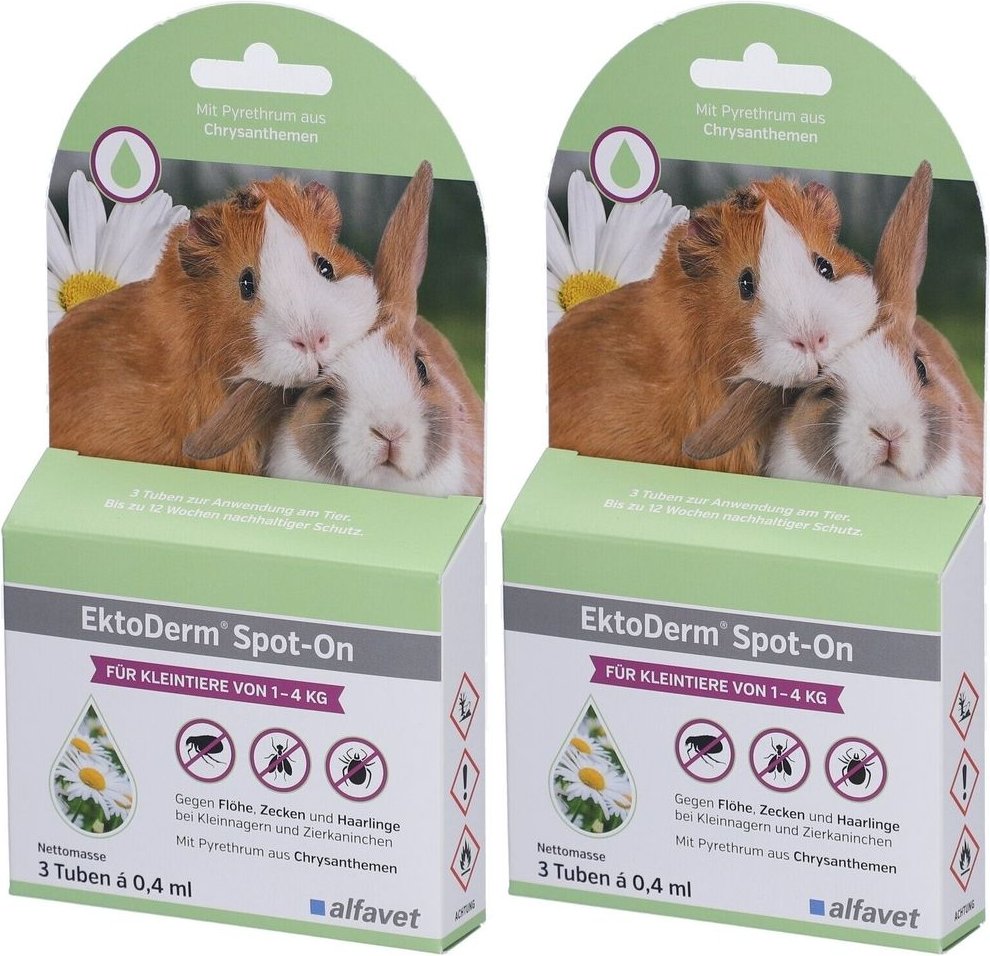 Ektoderm Spot-on f.Kleintiere bis 4 kg 2x 2x3x0,4 ml Tube