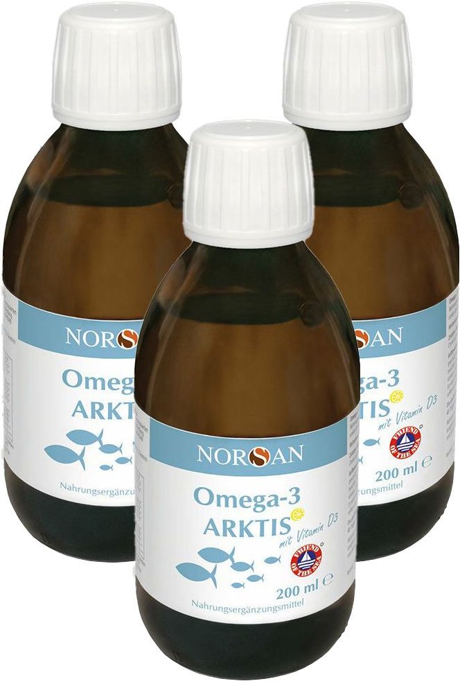 3x Norsan Omega-3 Arktis mit Vitamin D3 flüssig 3x200 ml Flüssigkeit