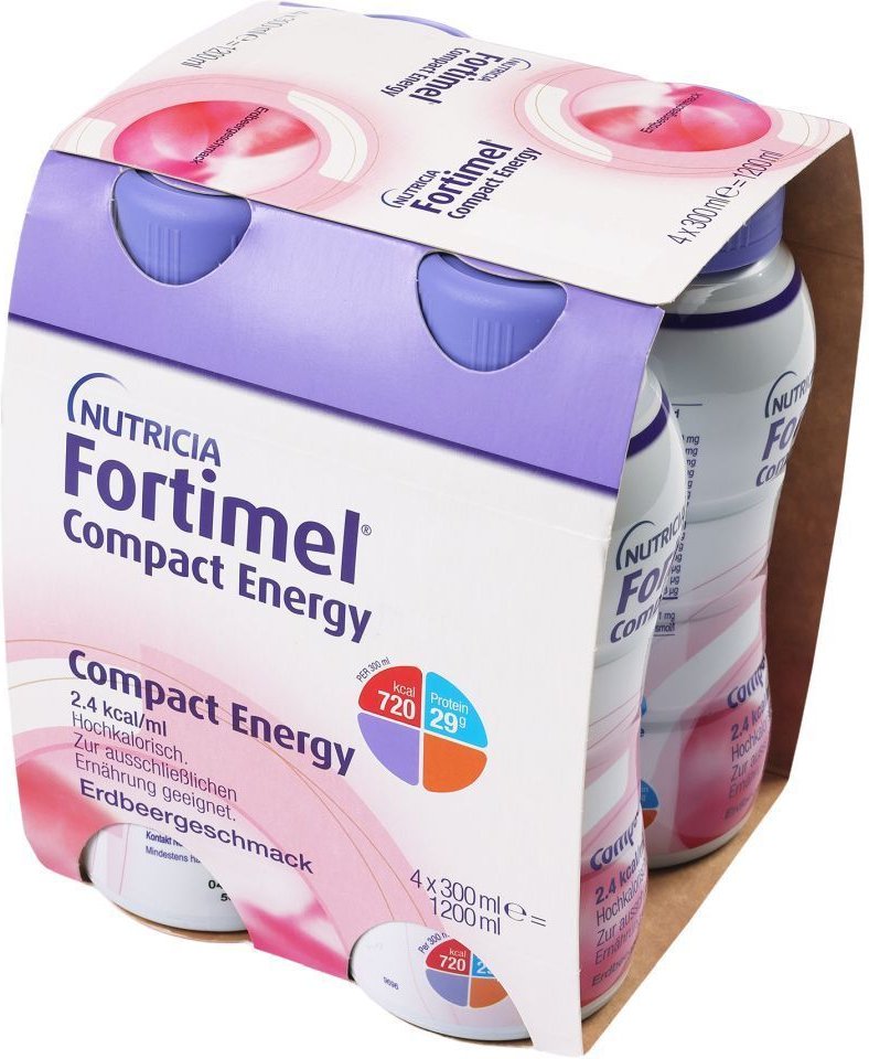 Fortimel Compact Energy Erdbeere 4x300 ml Flüssigkeit