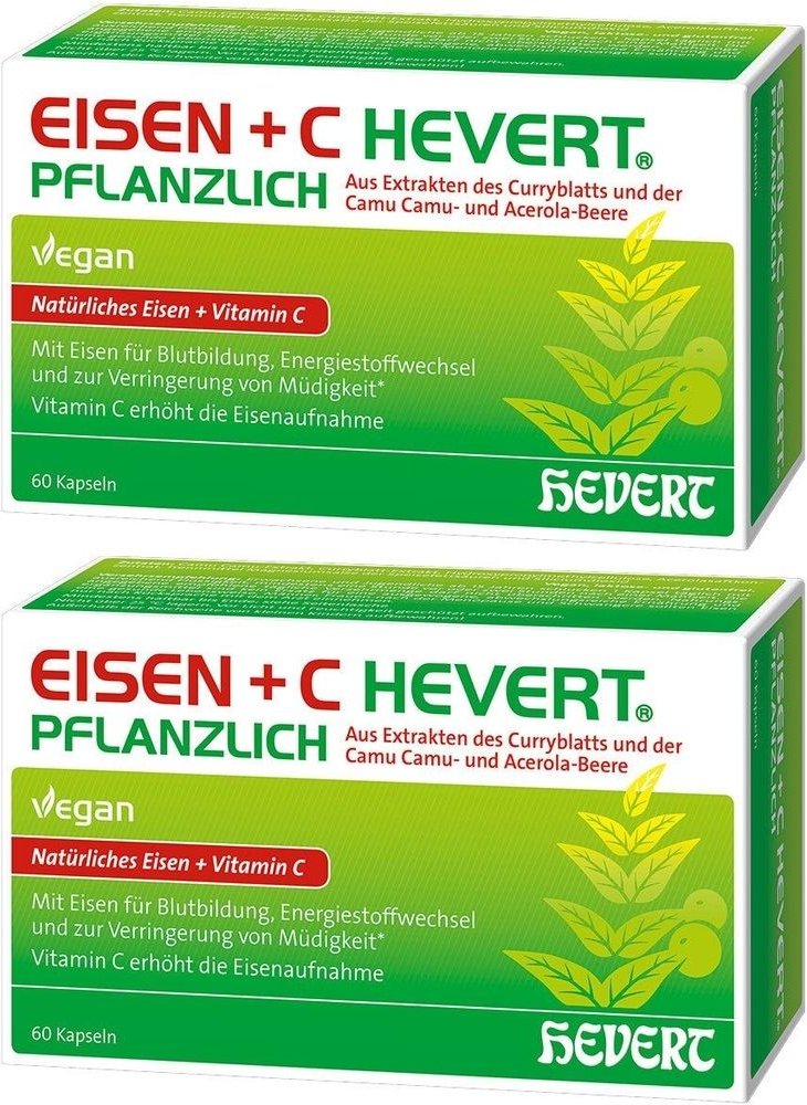 Eisen+C Hevert pflanzlich Kapseln 2x 2x60 St