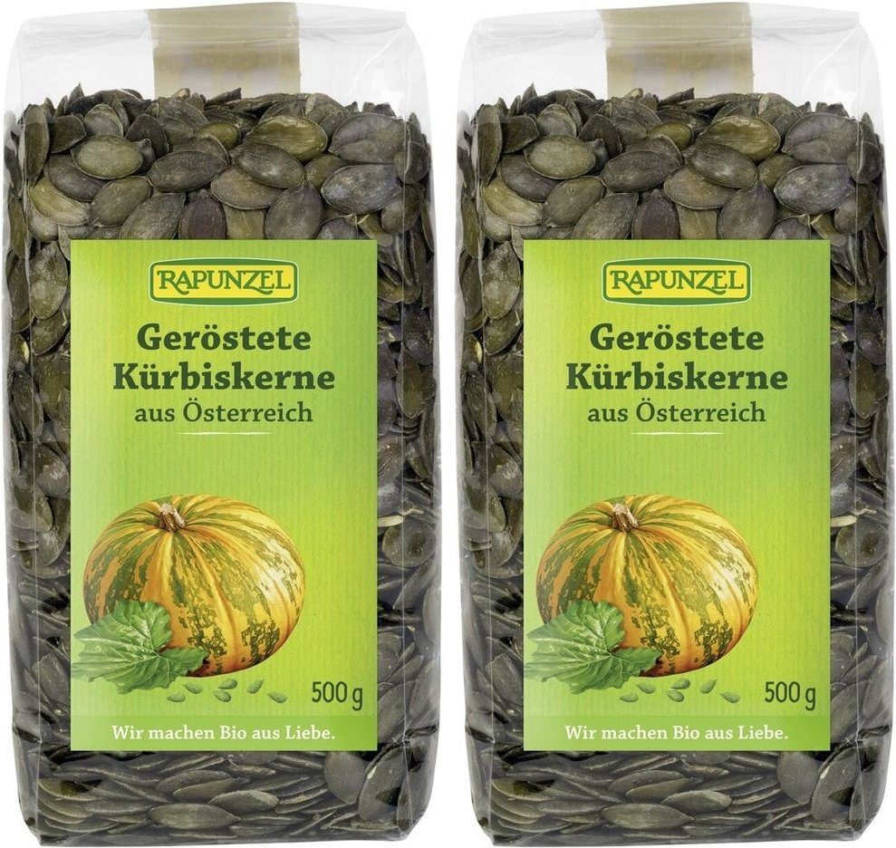 Rapunzel Bio Kürbiskerne geröstet x2 2x500 g Kerne