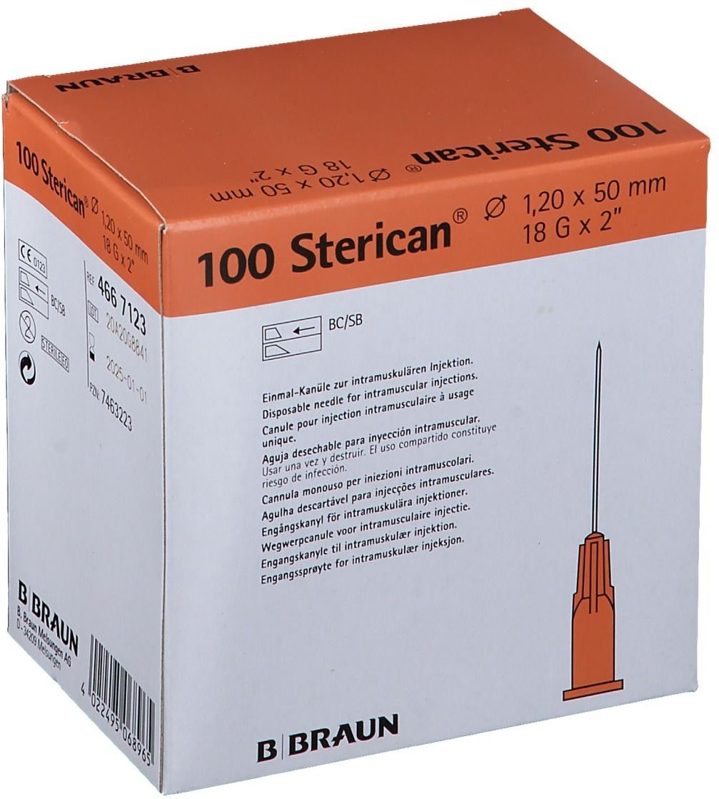 Sterican Kanülen 18 Gx2 1,2x50 mm 100 St Kanüle