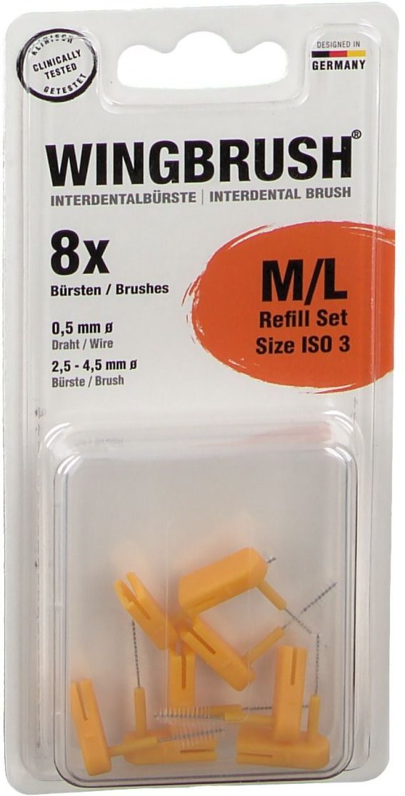 Wingbrush Refill-Set Interdentalb.ISO 3 med./large 8 St Zahnbürste