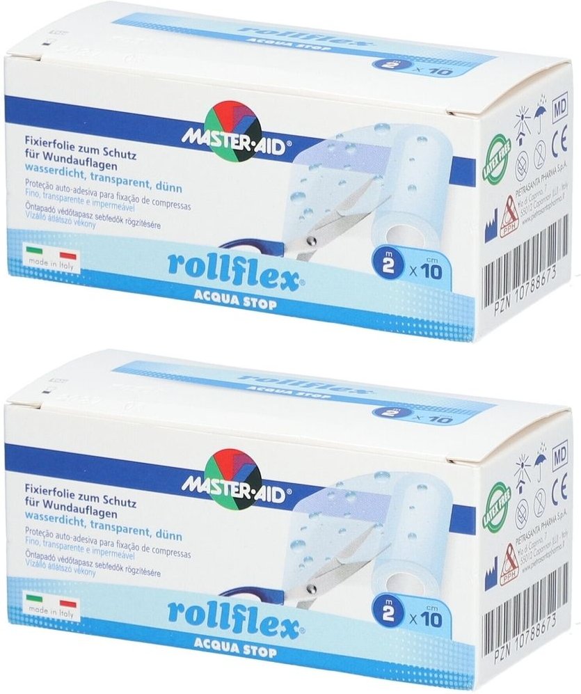 Rollflex Acqua Stop Fixierfolie wasserd.10 cmx2 m 2x 2x1 St Verband
