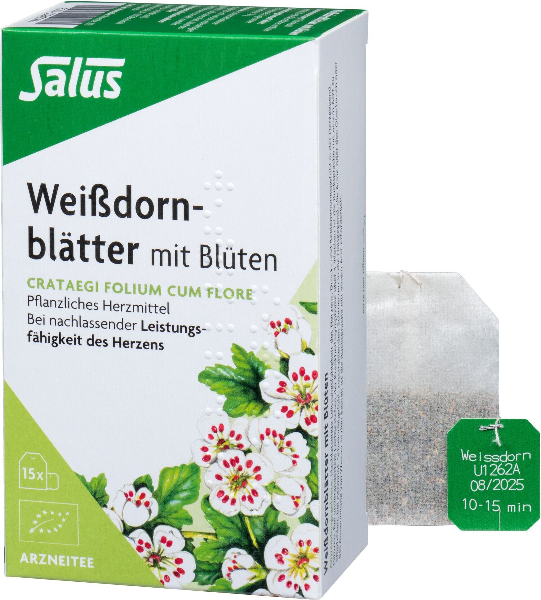 Weissdornblätter m.Blüten Arzneitee Bio Salus Fbtl 15 St Filterbeutel