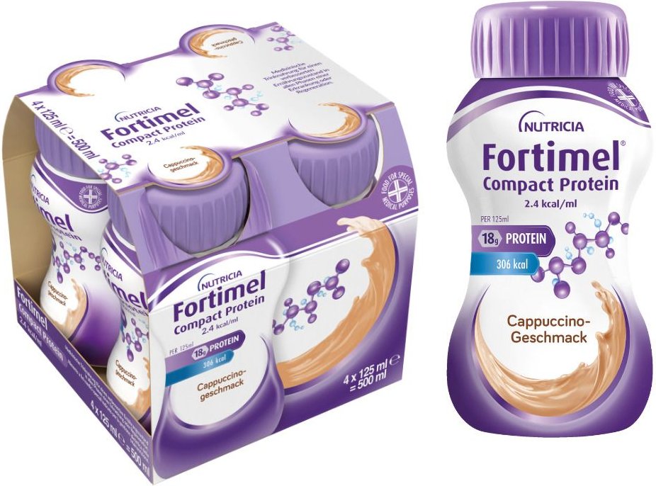 Fortimel Compact Protein 2.4 kcal Cappuccino 4x125 ml Flüssigkeit