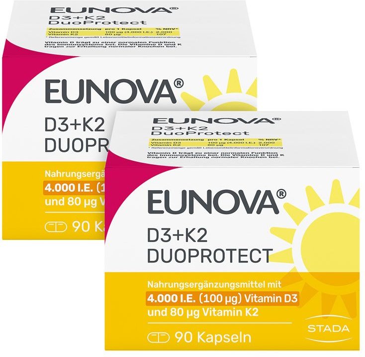 Thumbnail - Eunova Duoprotect D3 + K2 1000 I.E. / 80 µg Kapseln