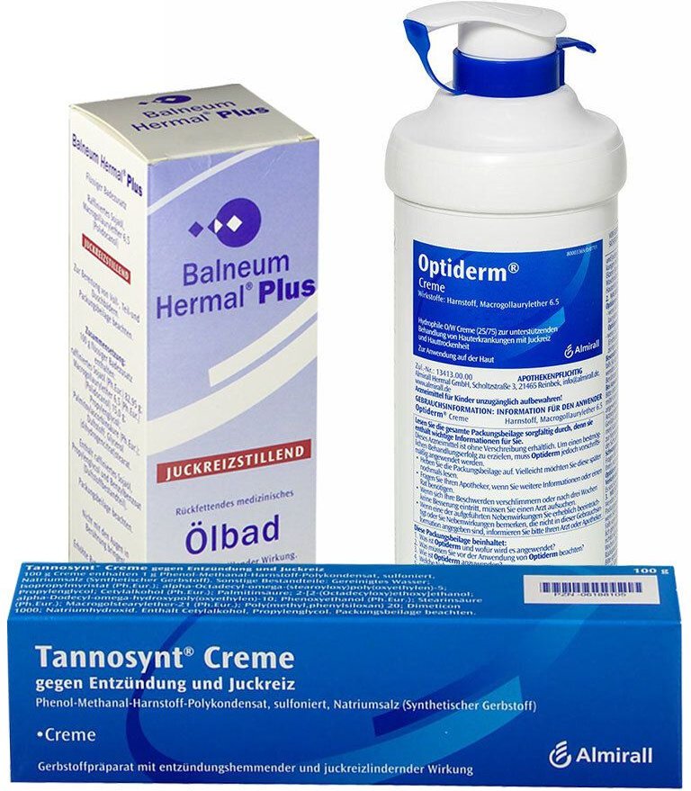 Optiderm® Creme Spender 500 g, Tannosynt® 100 g und Balneum Hermal® Plus ml 1 St Set