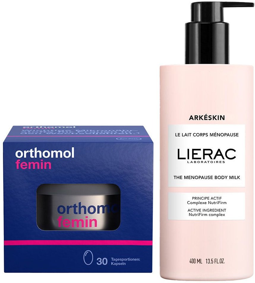 Arkeskin die Körpermilch für Wechseljahre & Orthomol Femin Kapseln 1 St Set