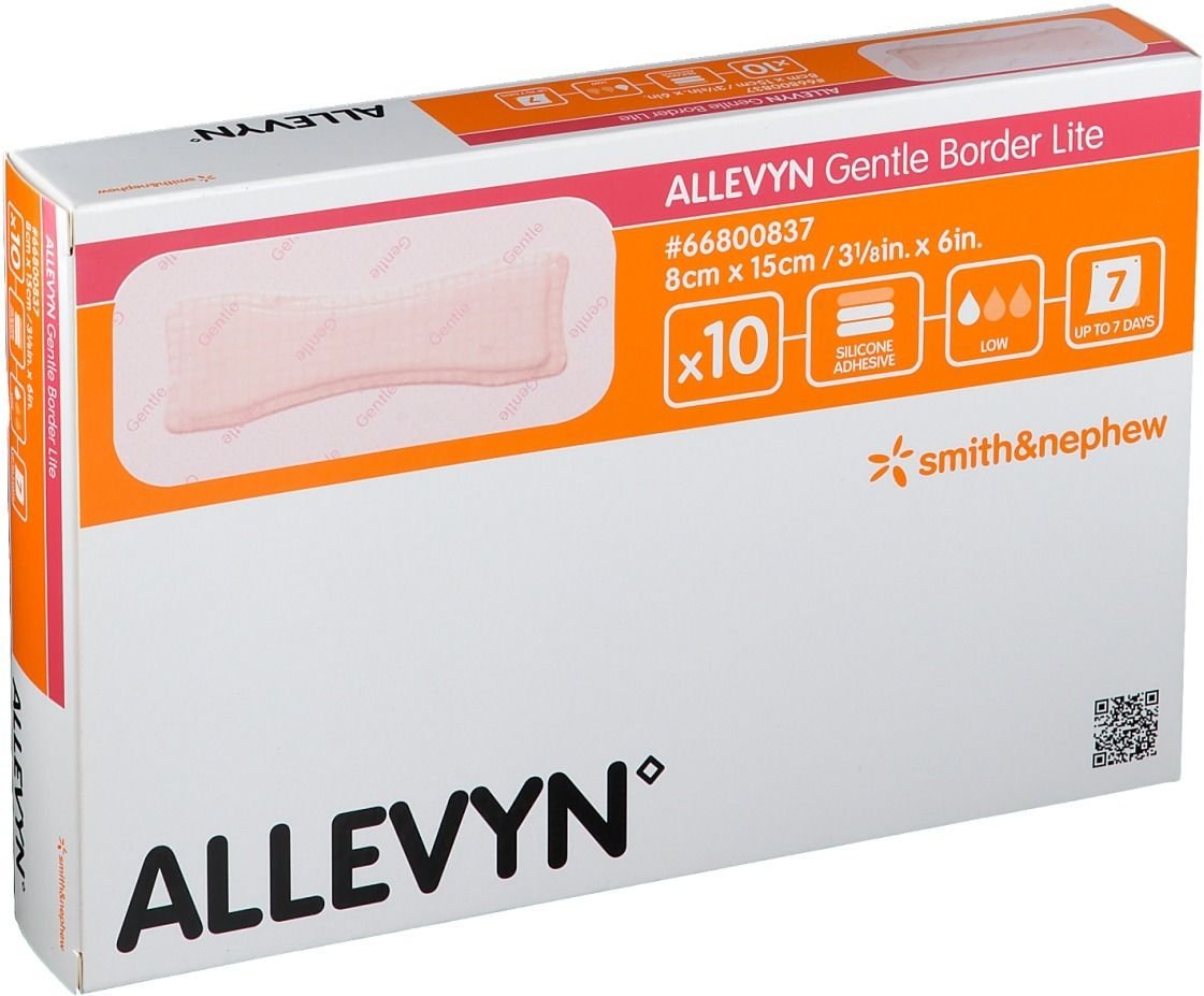 Allevyn Gentle Border Lite 8x15 cm Schaumverband