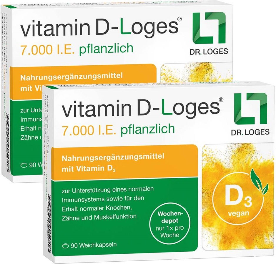 vitamin D-Loges 7.000 I.E pflanzlich Doppelpack 2x90 St Weichkapseln
