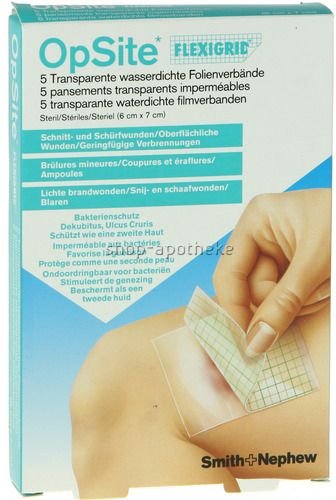 Thumbnail - Opsite Flexigrid transp.Wundverb.6x7 cm steril 5 St Folie