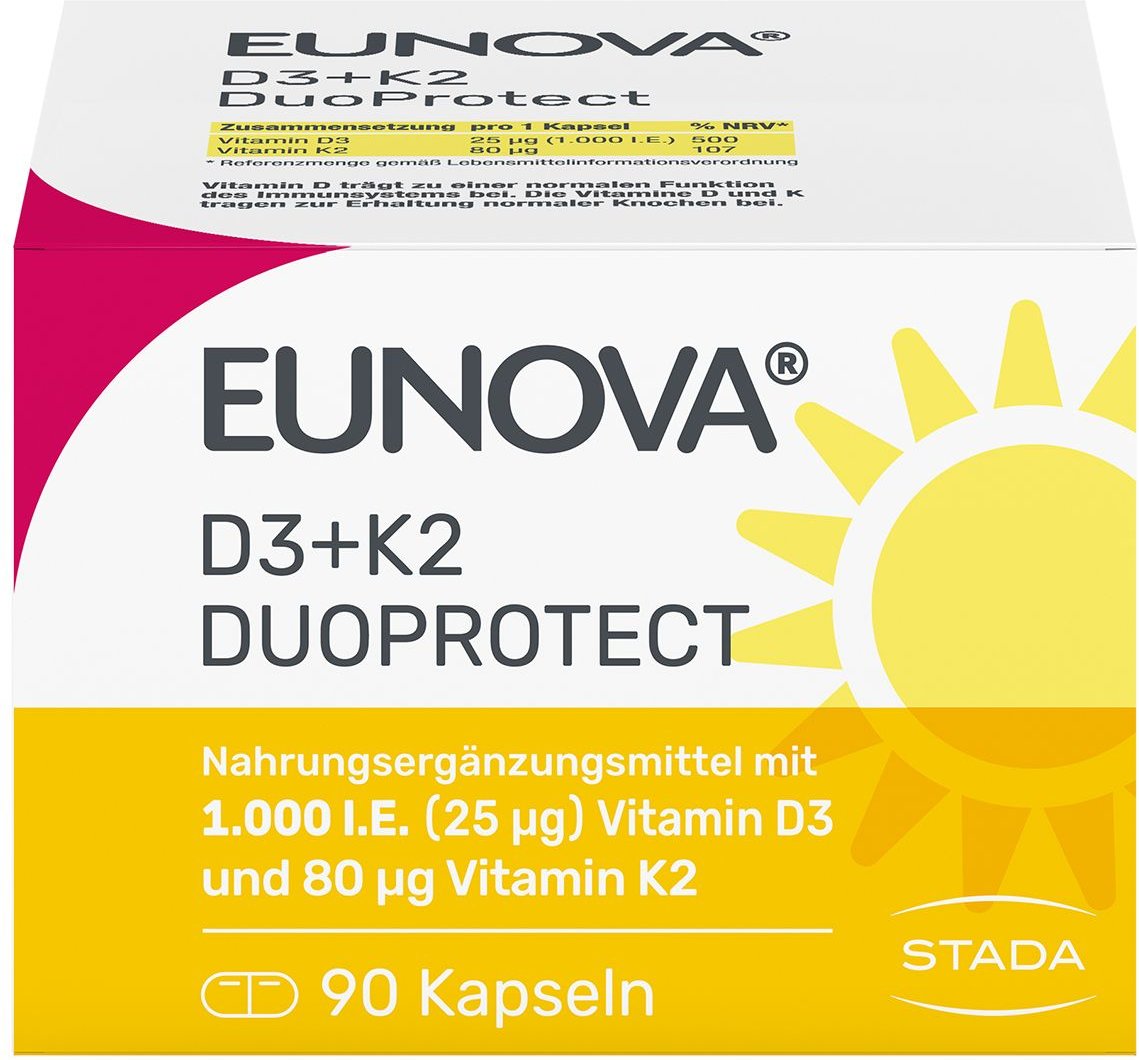 Eunova DuoProtect D3+K2 1000 I.e./80 µg Kapseln 90 St