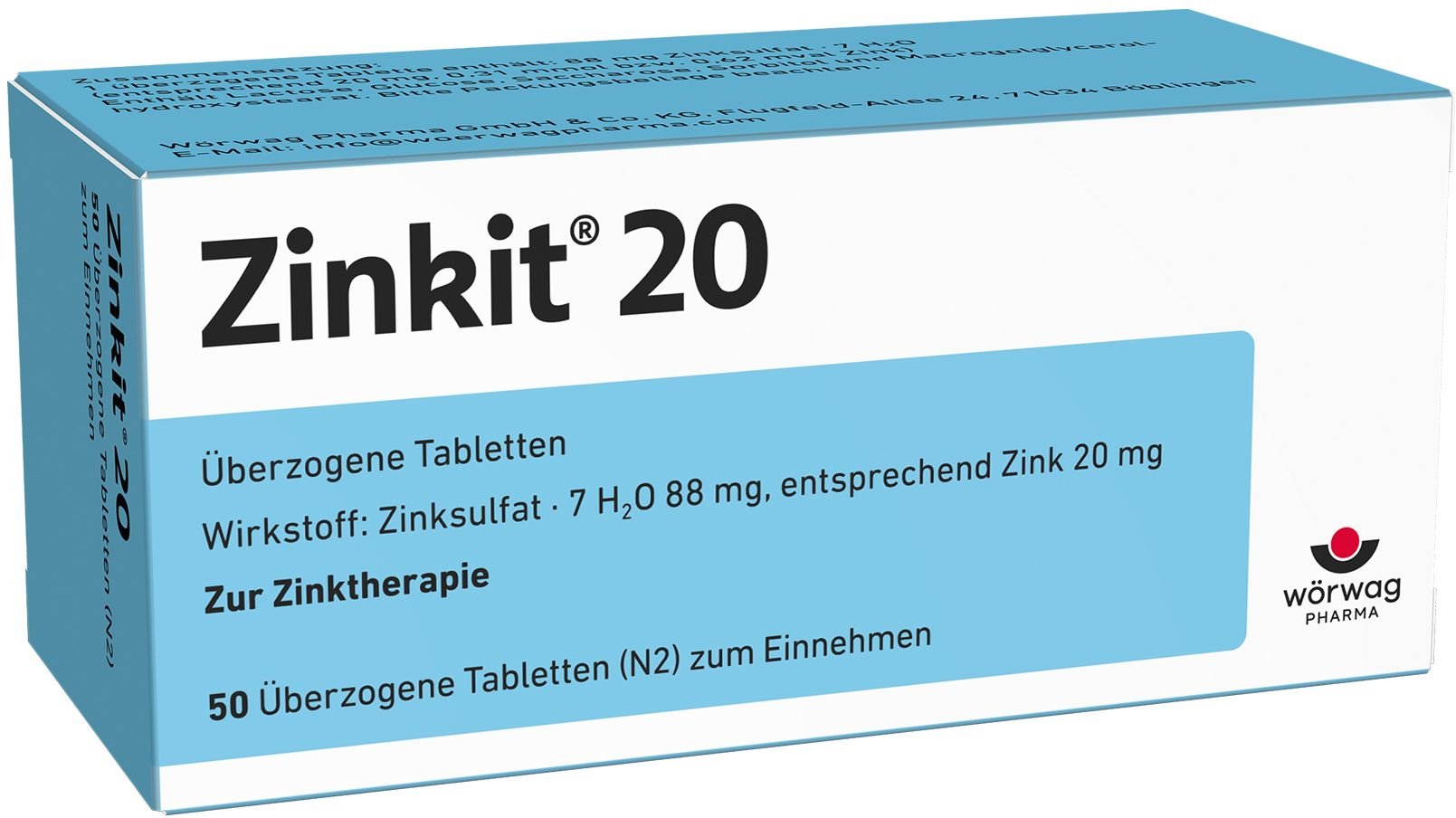 Zinkit 20 überzogene Tabletten 50 St Überzogene