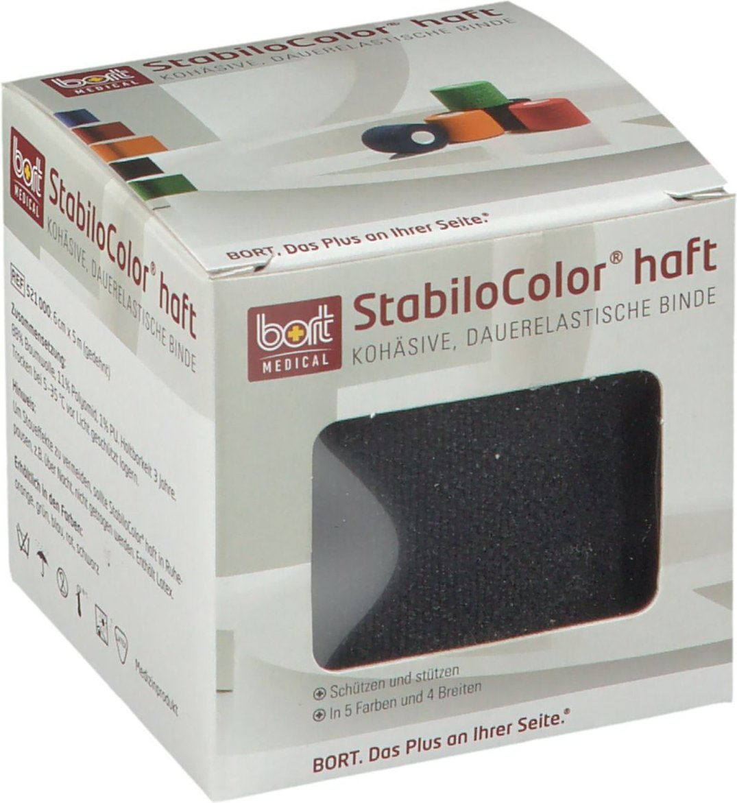 Bort StabiloColor haft Binde 6 cm schwarz 1 St Binden
