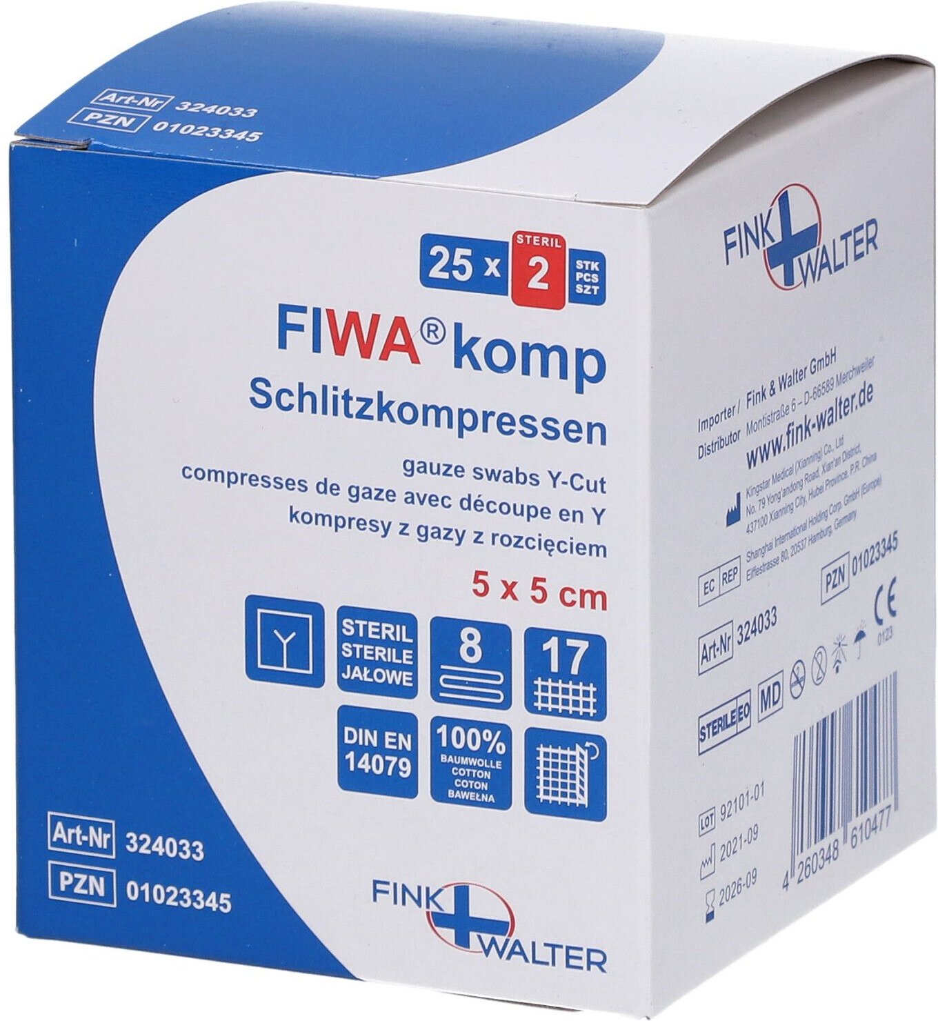 Schlitzkompressen 5x5 cm steril 8fach 25x2 St Kompressen