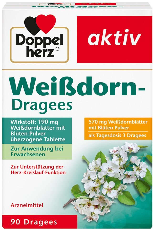Doppelherz Weißdorn Dragees 90 St Überzogene Tabletten