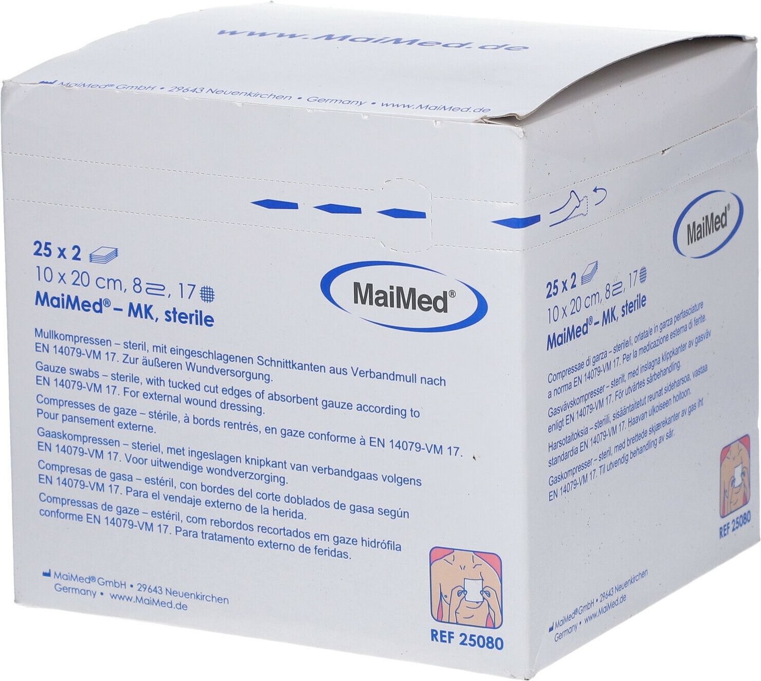 Mullkompressen 10x20 cm steril 8fach 25x2 St Kompressen