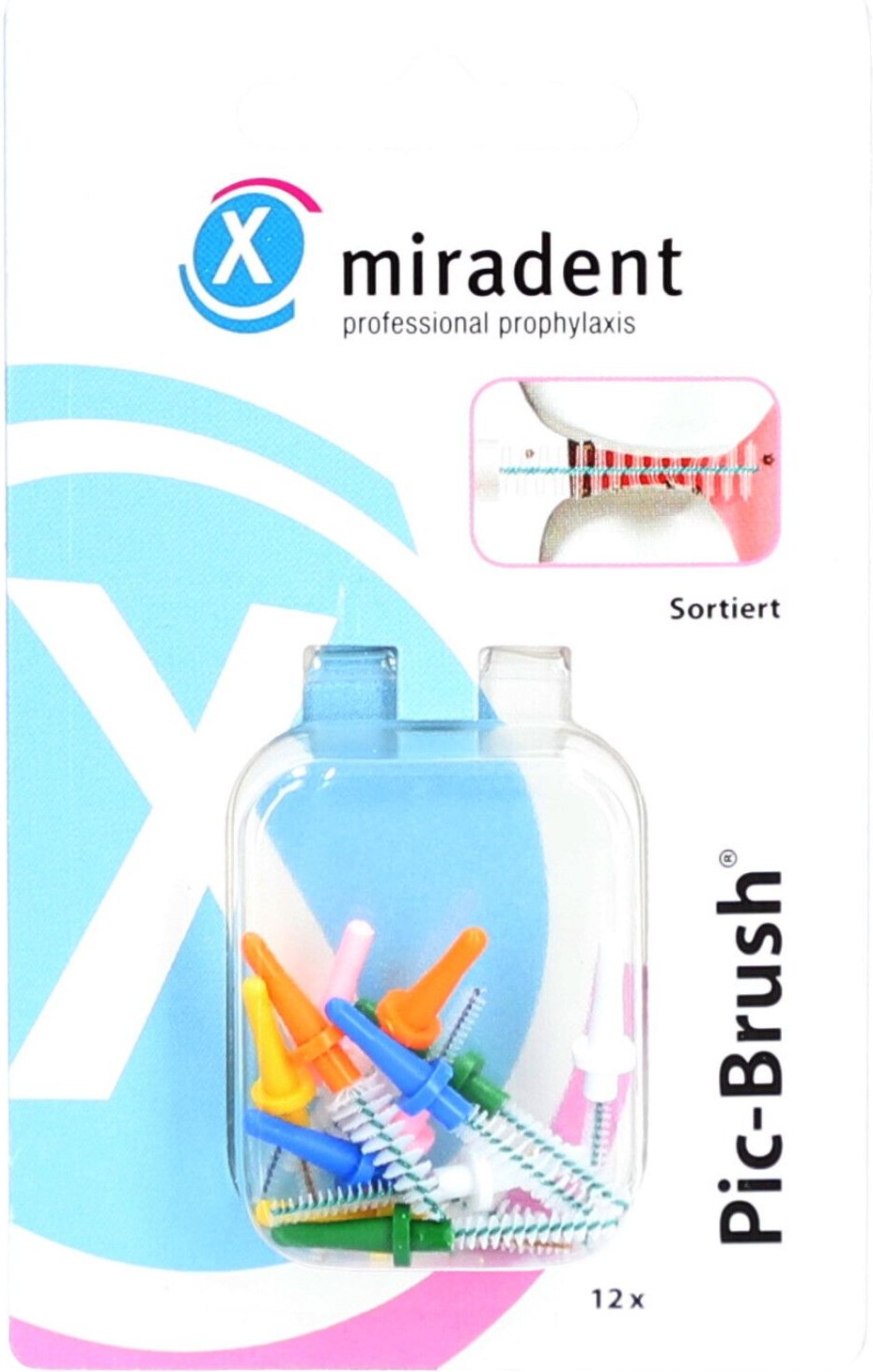 Miradent Interd.Pic-Brush Ersatzb.sortiert 12 St Zahnbürste