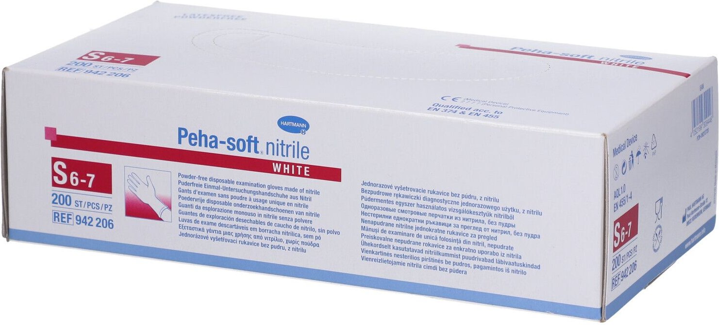 Peha-Soft nitrile white Unt.Hands.unsteril pf S 200 St Handschuhe