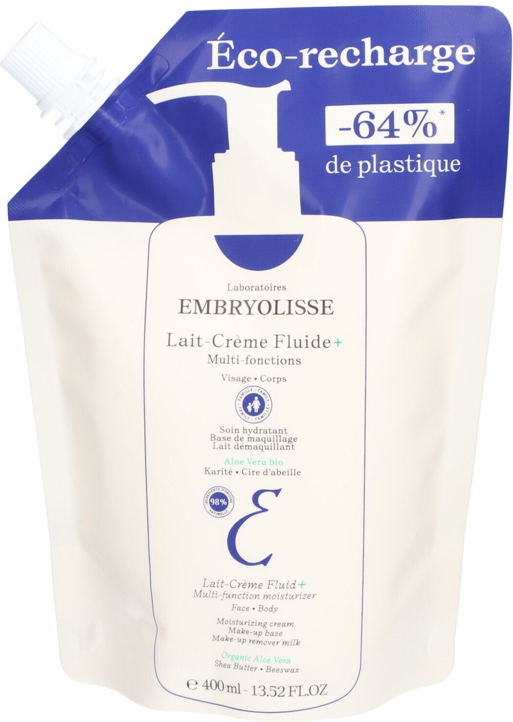 Lait-Crème Fluide+ - Éco-Recharge 400 ml Creme