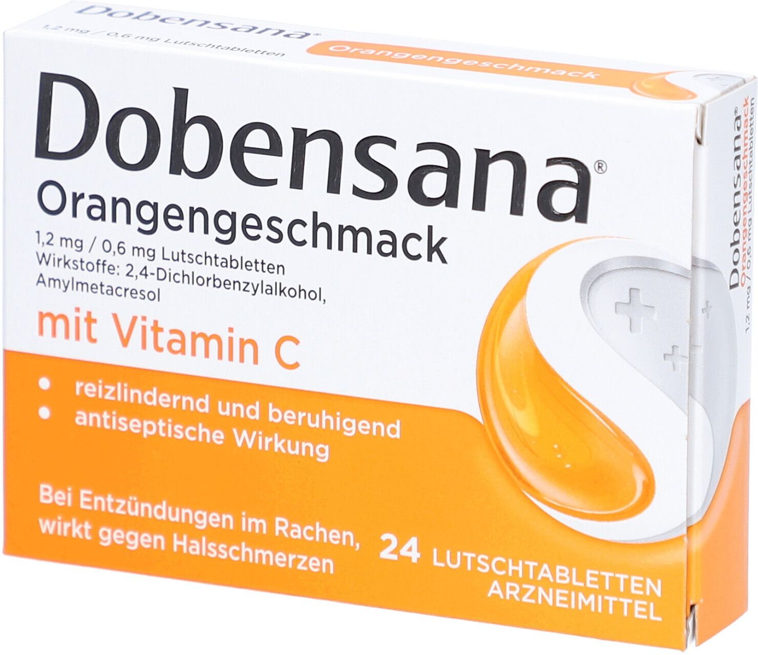 Dobensana Orangengeschmack 1,2mg/0,6mg Lutschtabl. 24 St Lutschtabletten