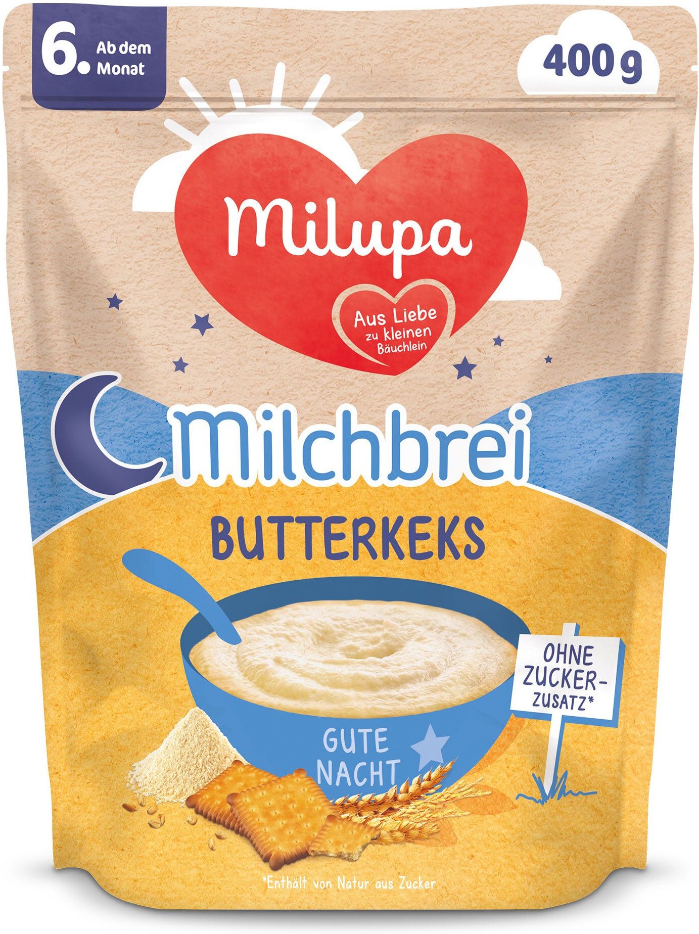 Milupa Gute Nacht Milchbrei Butterkeks 400 g Brei