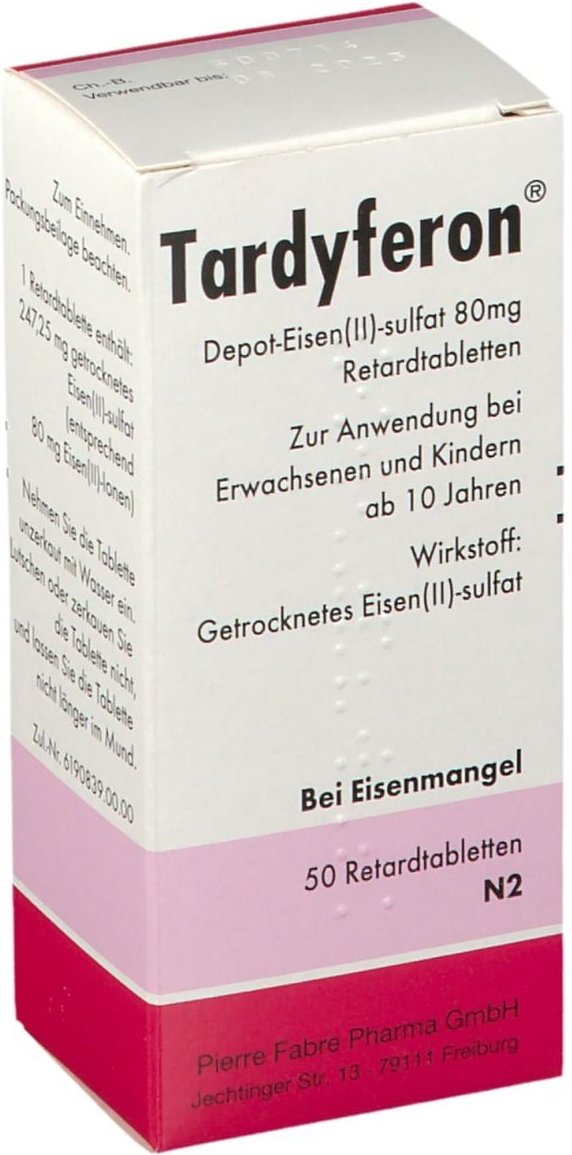 Tardyferon Depot-Eisen(II)-sulfat 80 mg Retardtab. 50 St Retard-Tabletten