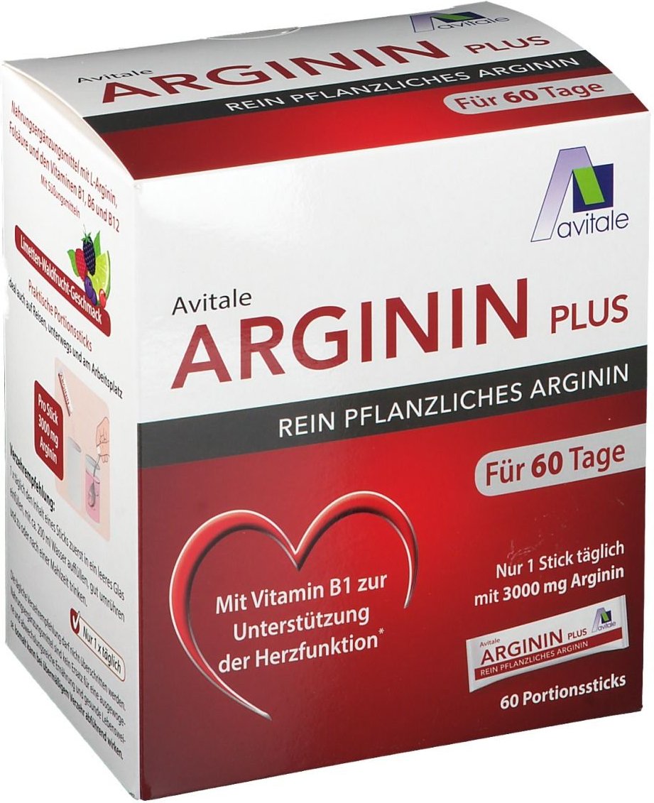 Arginin Plus Vitamin B1+B6+B12+Folsäure Sticks 60x5,9 g Pulver
