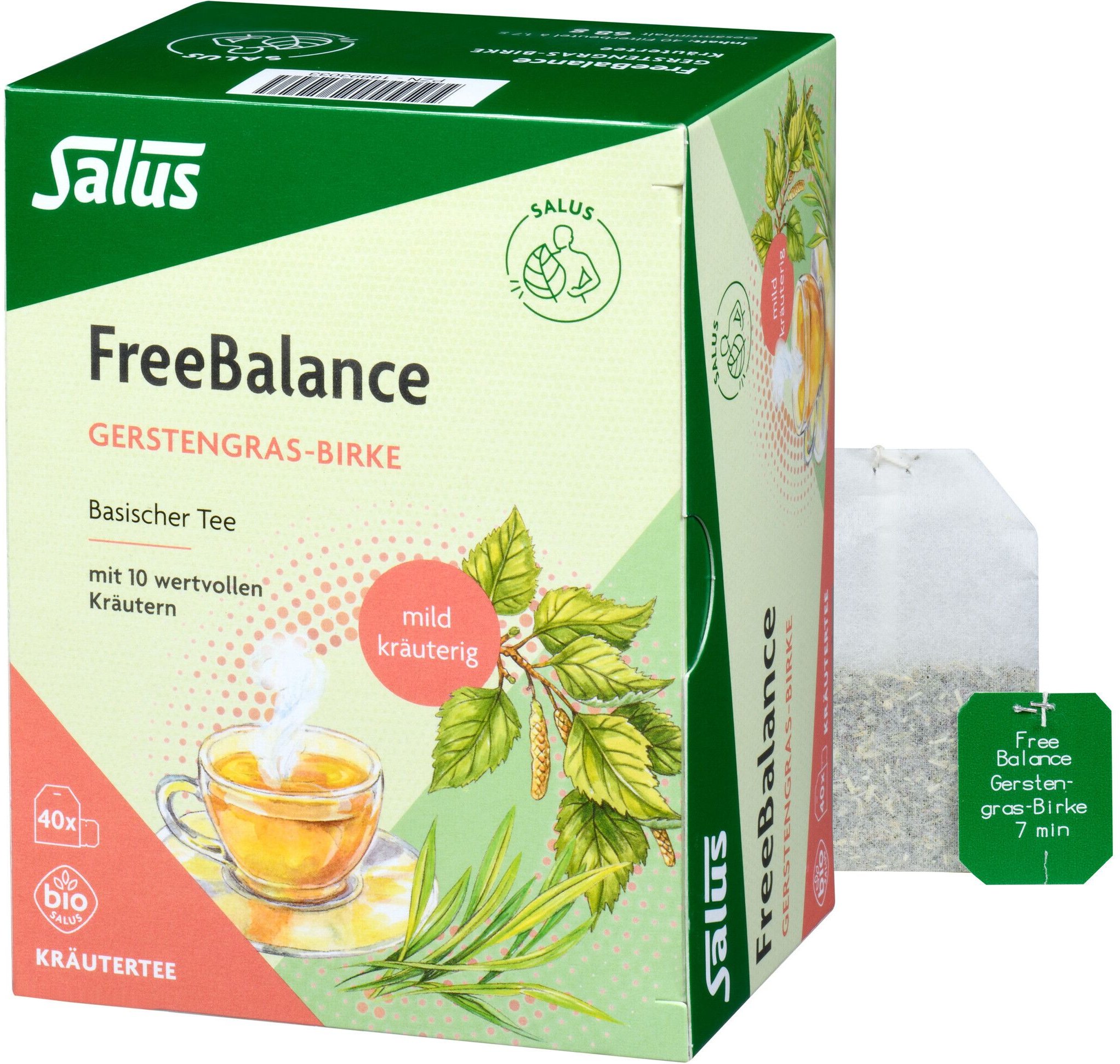 Thumbnail - Freebalance Gerstengras-Birke Tee Bio Salus Fbtl. 40 St Filterbeutel