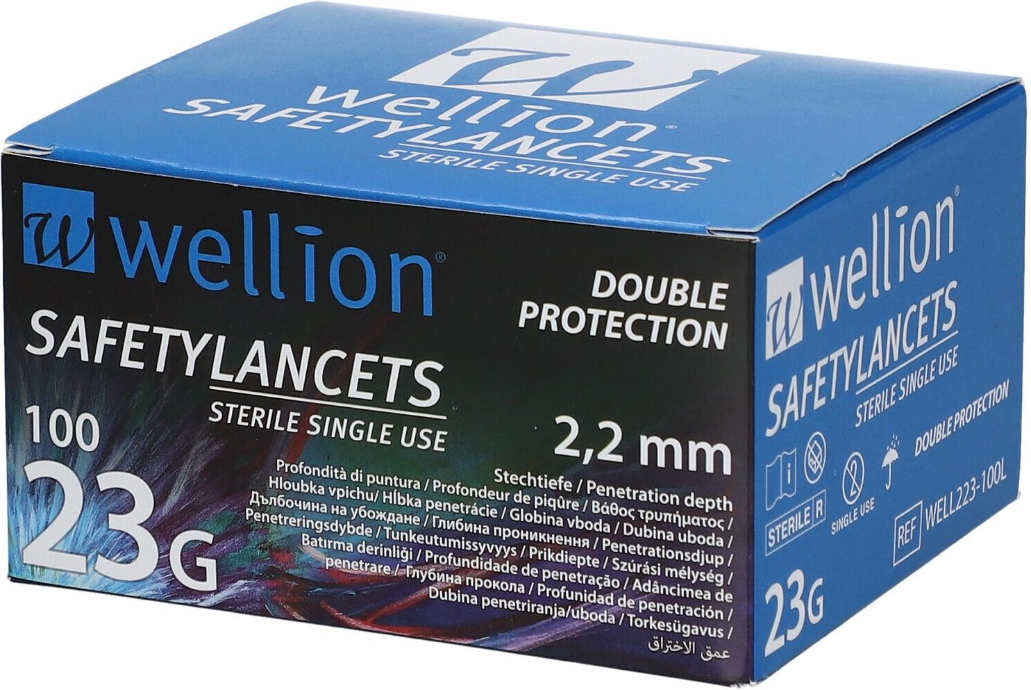 Wellion Safetylancets 23 G Sicherheitseinmallanz. 100 St Lanzetten