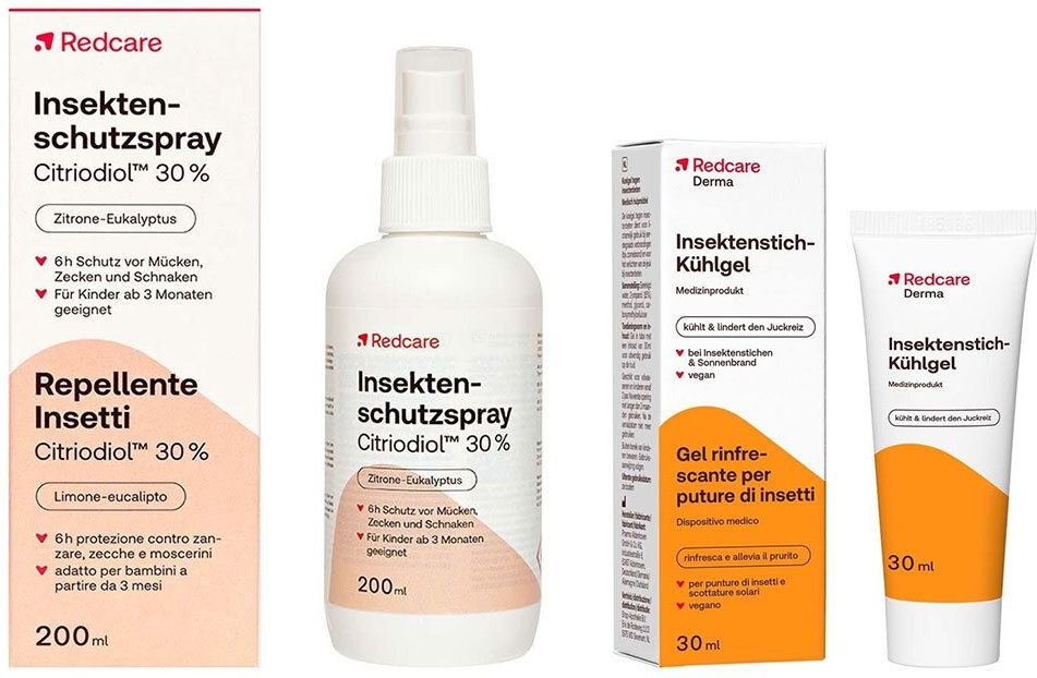 Redcare Insektenschutzspray Citriodiol 30 % + Derma Insektenstich-Kühlgel 1 St Set