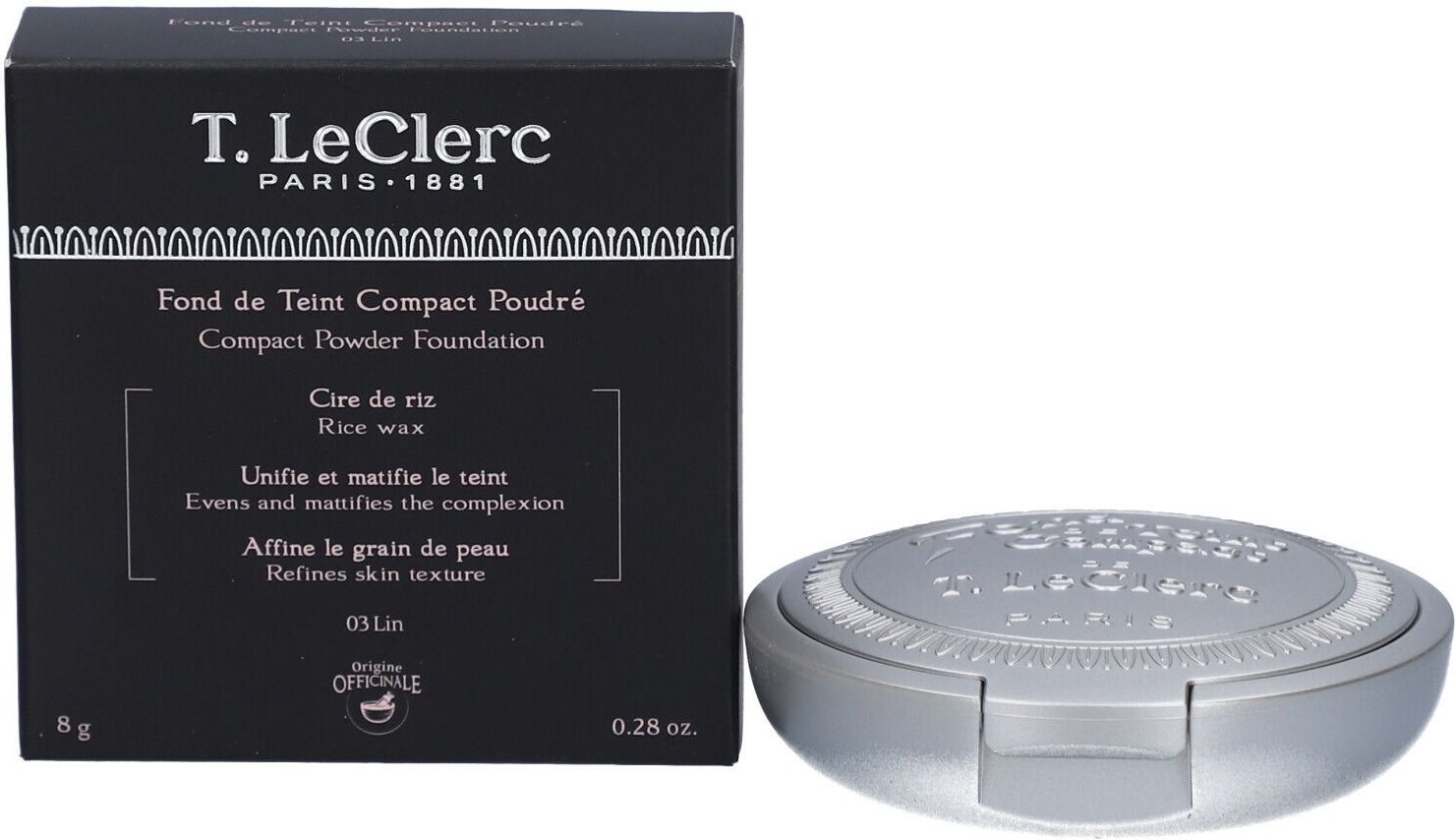 T.LeClerc Fond De Teint Compact Poudre - 03 Lin 8g 8 g Make up