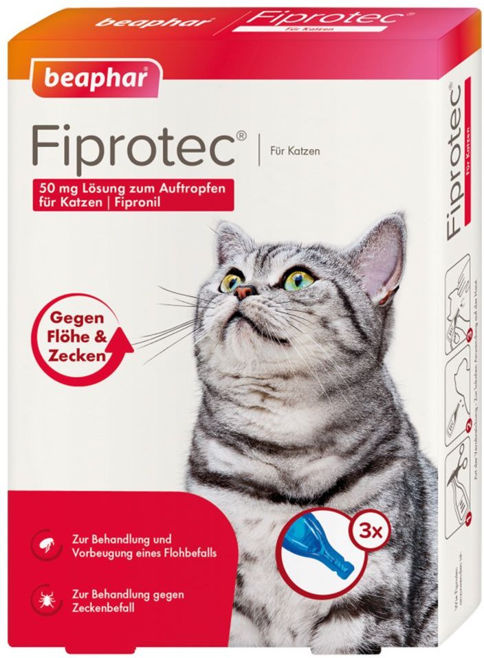 Thumbnail - Fiprotec 50 mg Lösung zum Auftropfen für Katzen 3x0,5 ml Tropfen