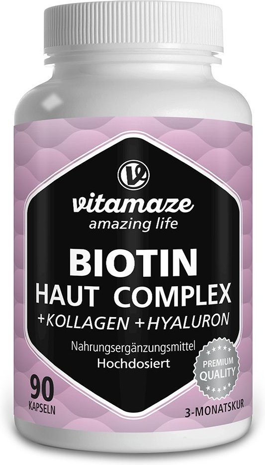 Biotin Haut Komplex hochdosiert+Kollagen Kapseln 90 St
