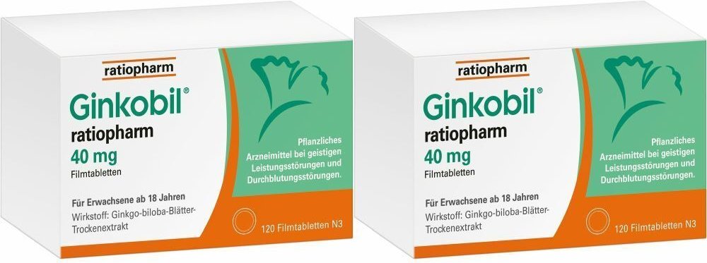 GINKOBIL-ratiopjarm 40mg Filmtabletten 2x120 St