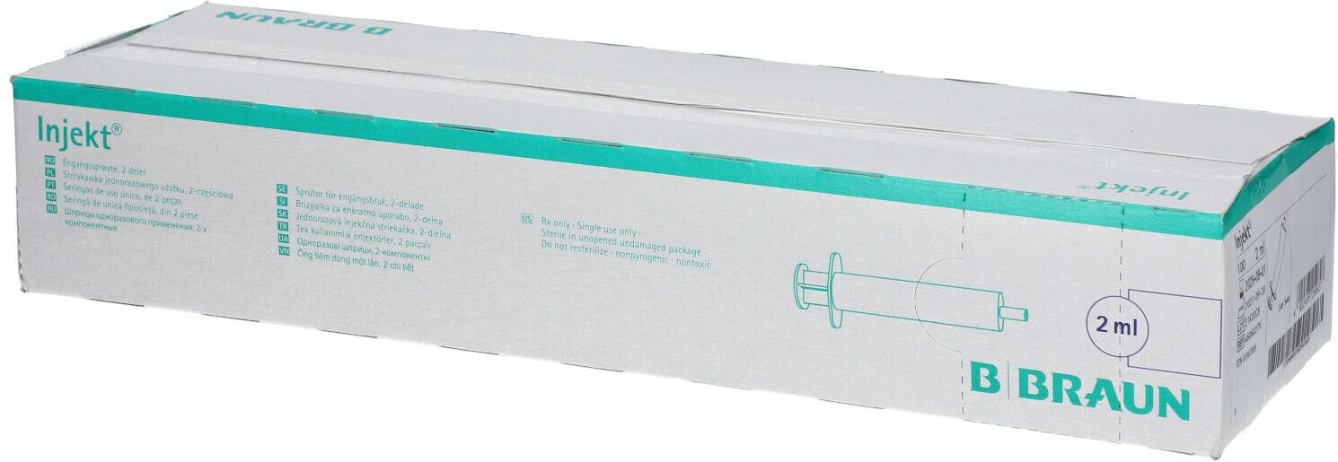 Injekt Solo Spritze 2 ml Luer zentrisch PVC-frei 100x2 Spritzen