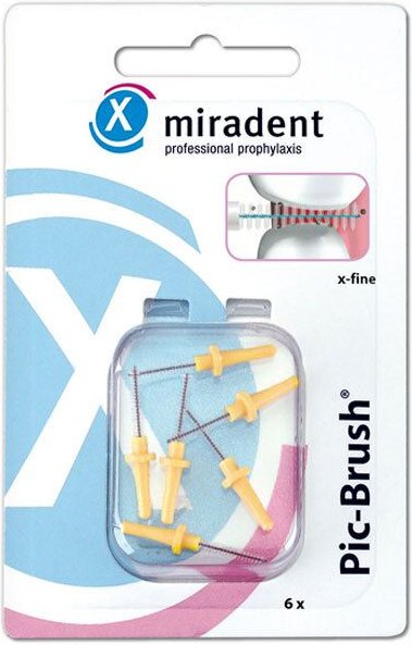 Miradent Interd.Pic-Brush Ersatzb.x-fein gelb 6 St Zahnbürste