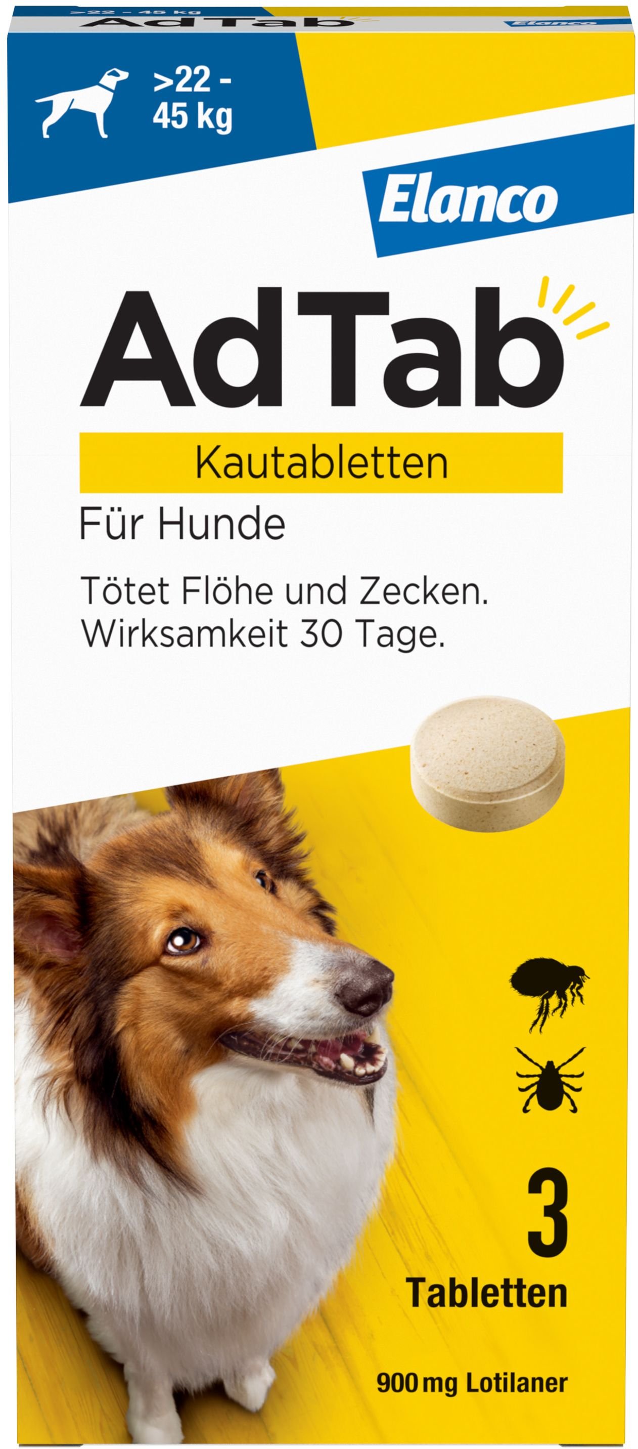Thumbnail - Adtab 900 mg Kautabletten für Hunde >22-45 kg 3 St