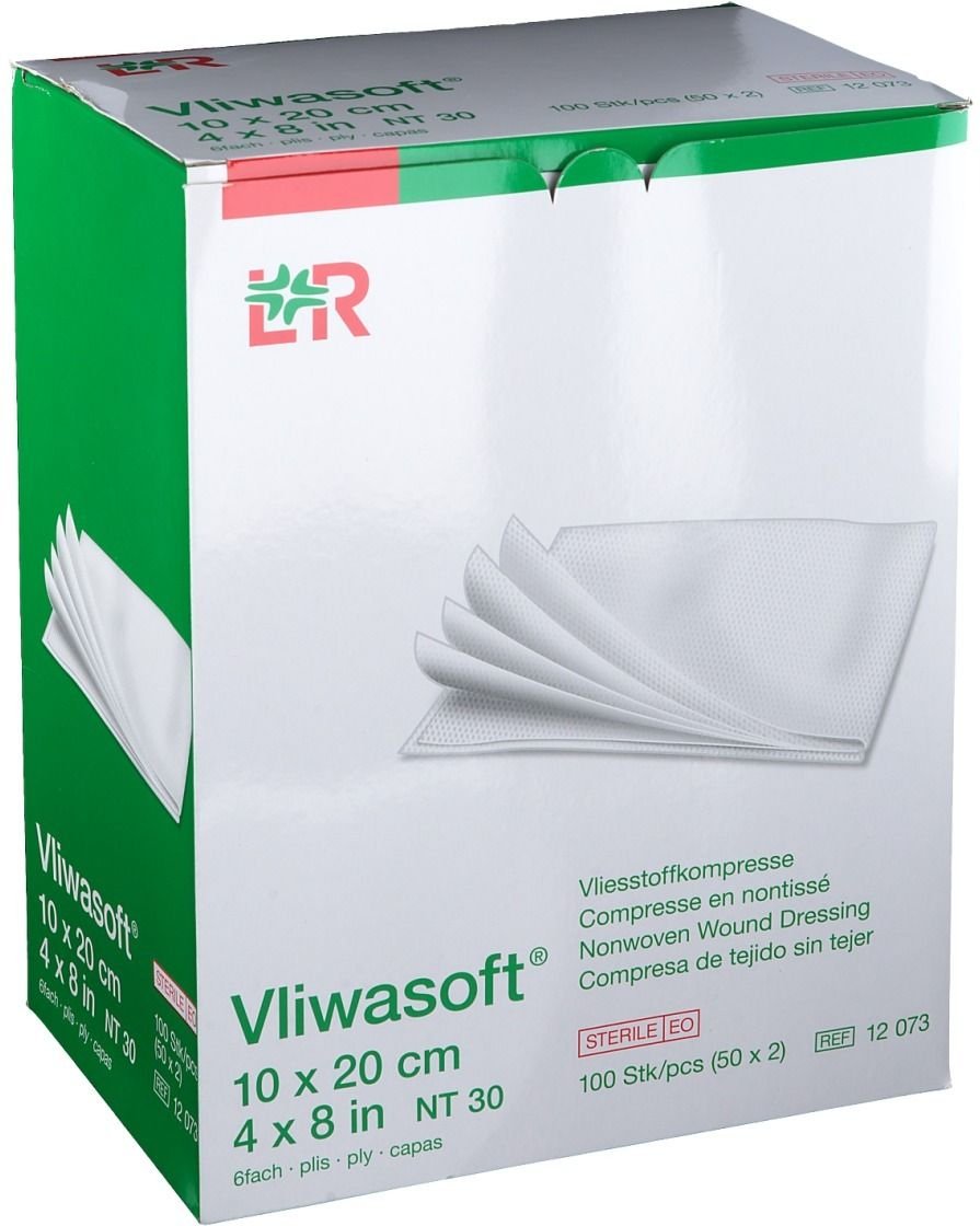 Vliwasoft Vlieskompressen steril 10x20 cm 6l. 50x2 St Kompressen