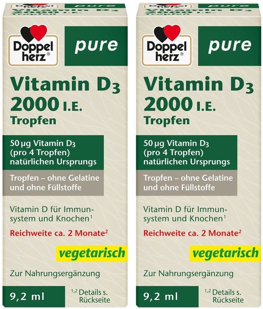 Doppelherz Vitamin D3 2000 I.e. pure Tropfen 2x 2x9,2 ml